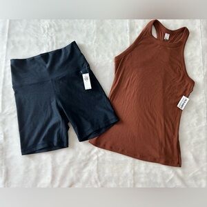 Old Navy Activewear Bundle Tank And Bike Shorts Size XS NWT